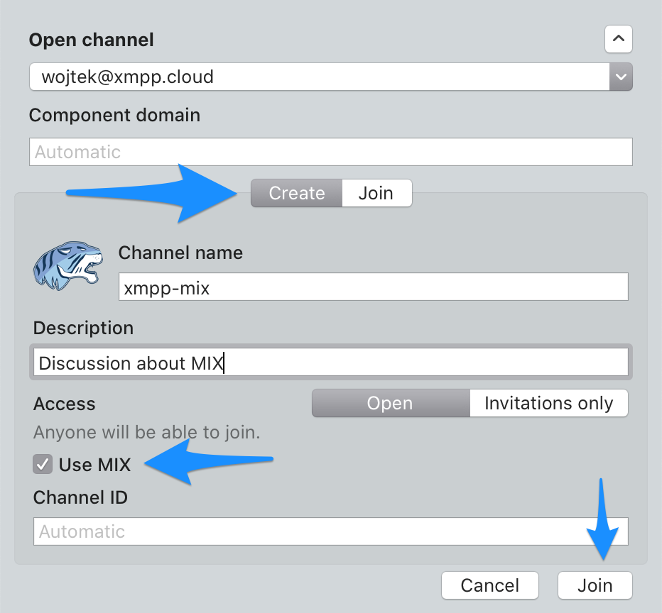 channel join form